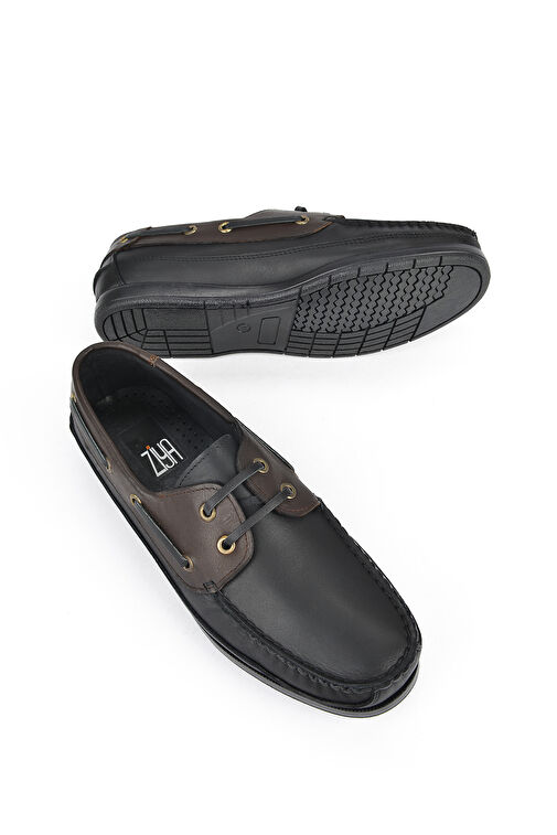 Ziya Siyah-Kahverengi Erkek Deri Günlük Ayakkabı 101119 29_001 - Görsel 5