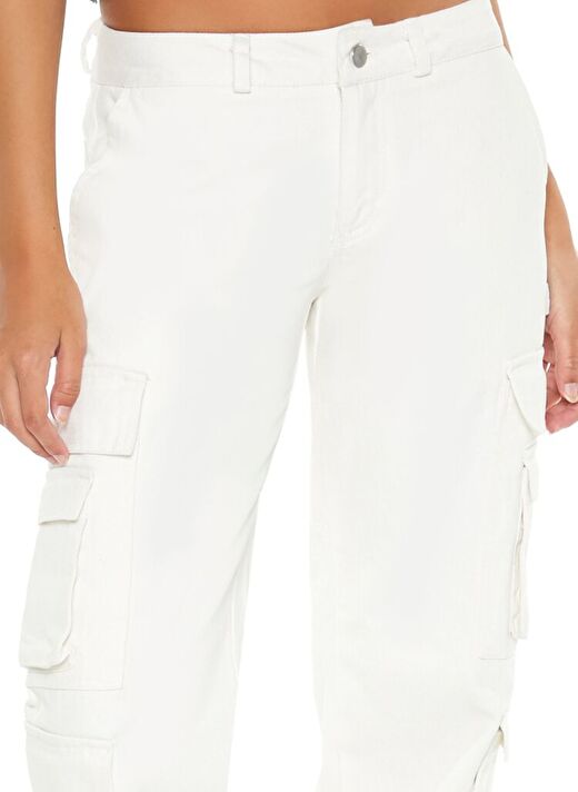 Twill-Low-Rise Kargo Pantolon 3