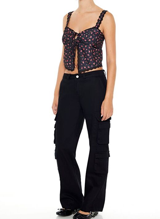 Twill-Low-Rise Kargo Pantolon 2