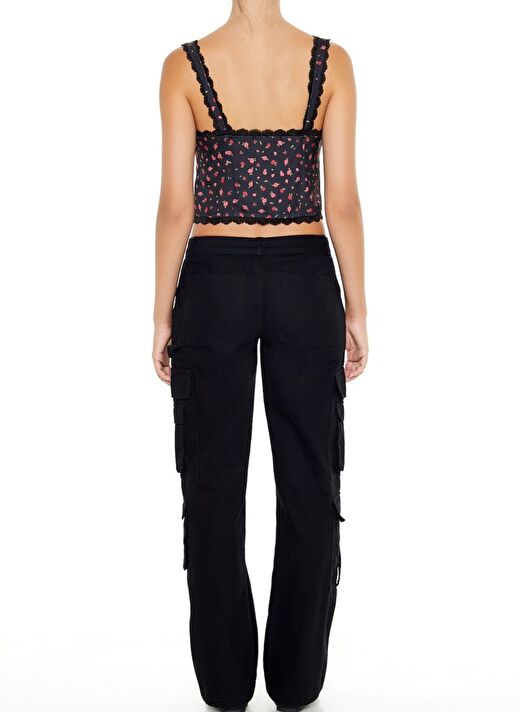 Twill-Low-Rise Kargo Pantolon 3