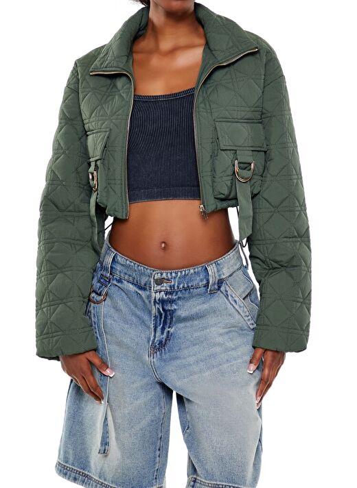 Kapitone Crop Bomber Ceket 2