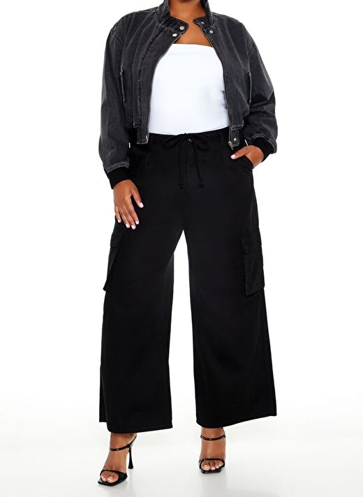 Plus Size Denim Bomber Ceket 2
