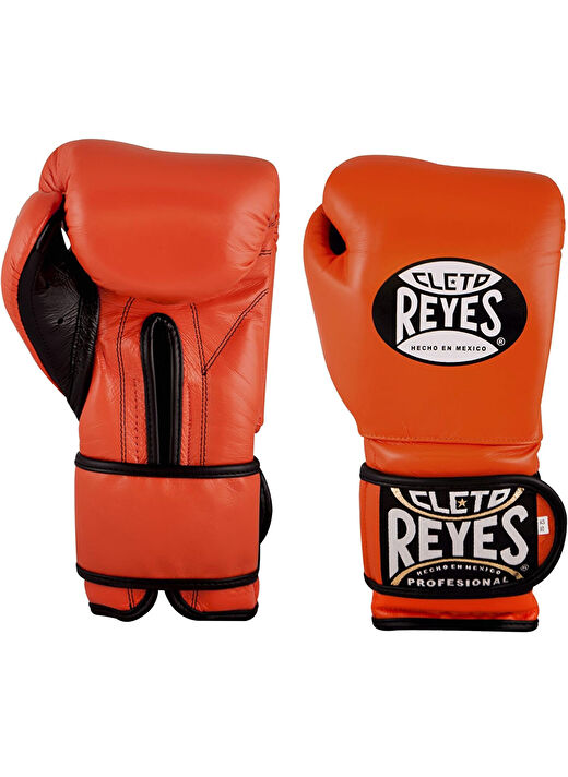 Cleto Reyes Orange Leather Strap & Attached Thumb And Hook & Loop Closure Boks Eldiveni Turuncu 1