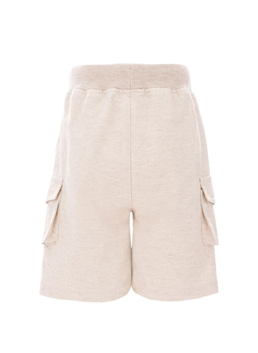 Düz Renkli Krem Chino Bermuda 2