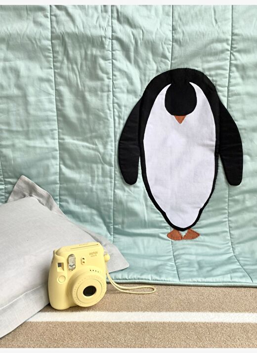 Penguen Pamuk Saten Bebek Çocuk Yatak Örtüsü 100 x 140 cm 2