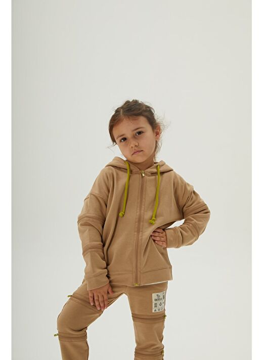 3'ü Bir Arada Dönüşebilir Hoodie Çıkarılabilir Dirsek Parçalı Kapüşonlu Çocuk Sweatshirt  2