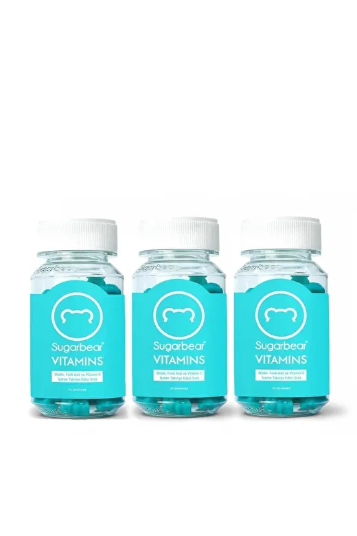 Sugar Bear Saç Vitamini 74 Adet Kapsül Üçlü Fırsat Paketi 1