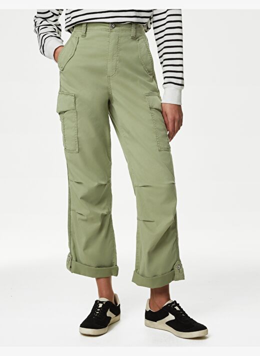 Lyocell™ Straight Leg Crop Kargo Pantolon 2