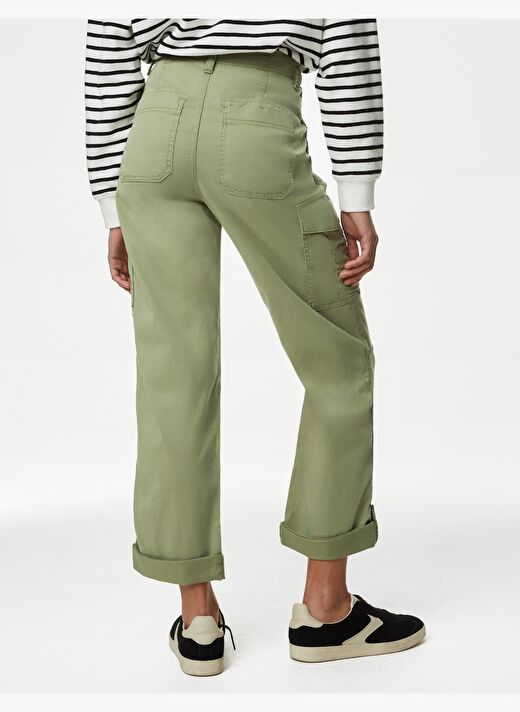 Lyocell™ Straight Leg Crop Kargo Pantolon 4