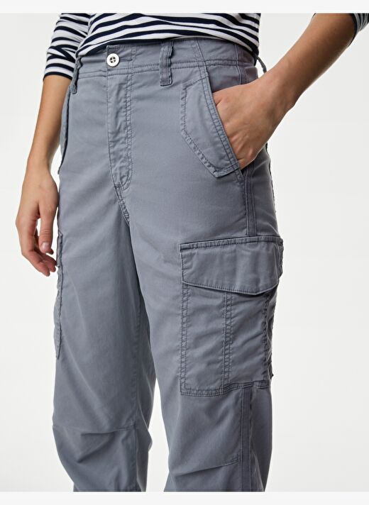 Lyocell™ Straight Leg Crop Kargo Pantolon 3