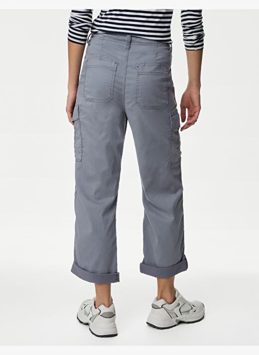 Lyocell™ Straight Leg Crop Kargo Pantolon 4