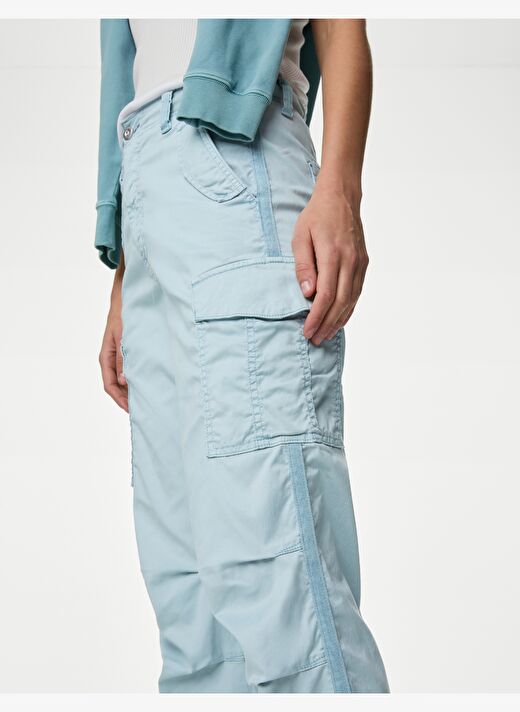 Lyocell™ Straight Leg Crop Kargo Pantolon 3