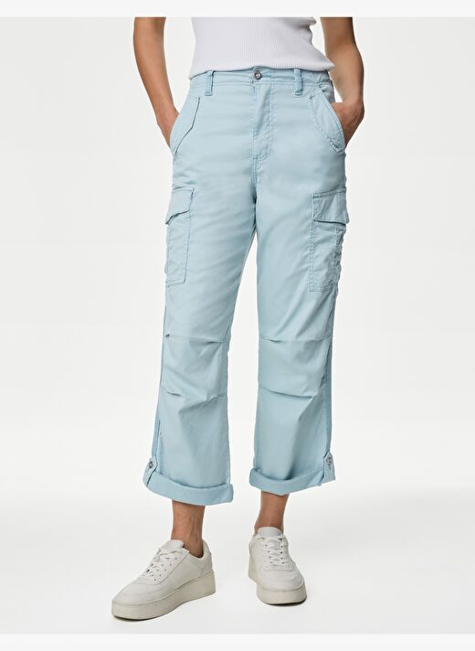 Lyocell™ Straight Leg Crop Kargo Pantolon 2
