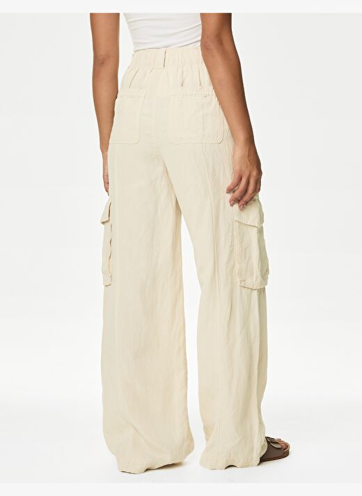 Wide Leg Keten Kargo Pantolon 4