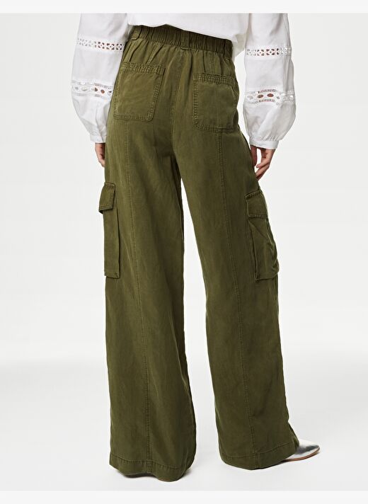 Wide Leg Keten Kargo Pantolon 4