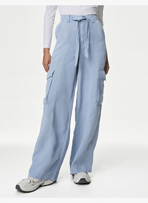 Wide Leg Keten Kargo Pantolon 2