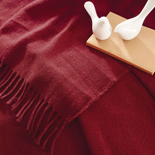 Linens Remedy Akrilik Throw Kırmızı 2