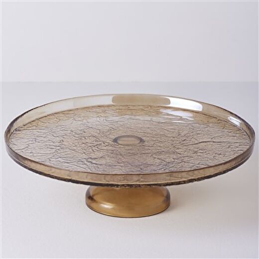 Linens Gleam Cam 32 cm Ayaklı Servis Amber 1