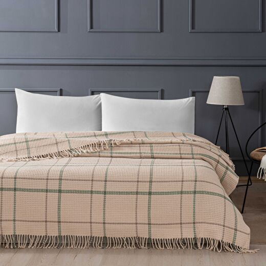 Linens Cove Tek Kişilik Bej Battaniye 1