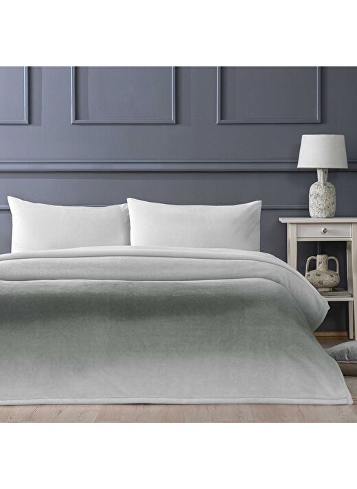 Linens Blurry Tek Kişilik Gri Battaniye 1