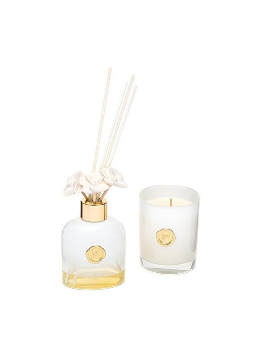 130 ml Beyaz Cam Şişe White Jasmine Oda Kokusu ve Kokulu Vegan Mum Seti 2