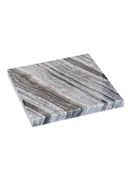 Dekoratif Sunumluk Antrasit Doğal Mermer Taş - 20x20 cm  2