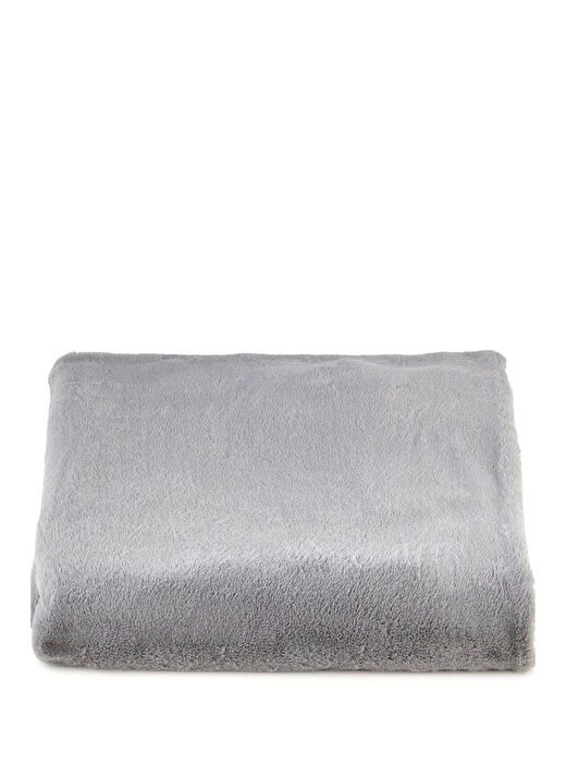 Gri Pamuklu Throw Battaniye 2