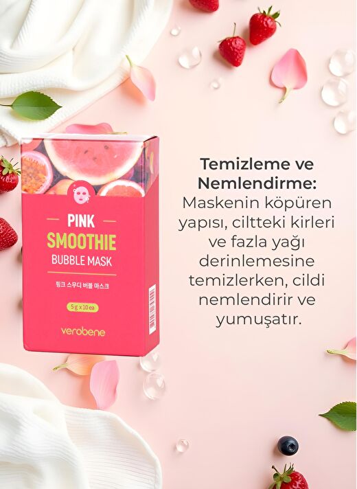 Canlandırıcı ve Nemlendirici Pembe Köpüren Maske (Şase) 5g 3