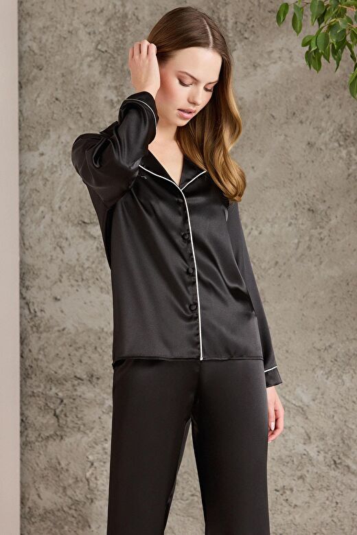 Pierre Cardin  Saten Biyeli Pijama Takımı  - 1200 2
