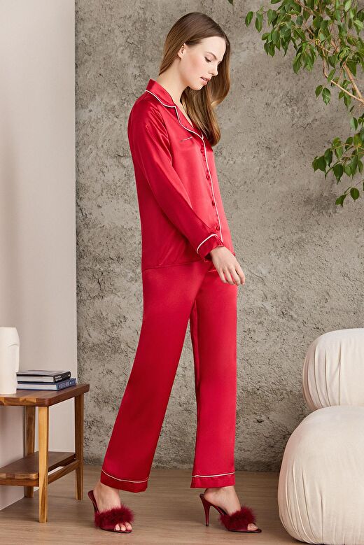 Pierre Cardin  Saten Biyeli Pijama Takımı  - 1200 2