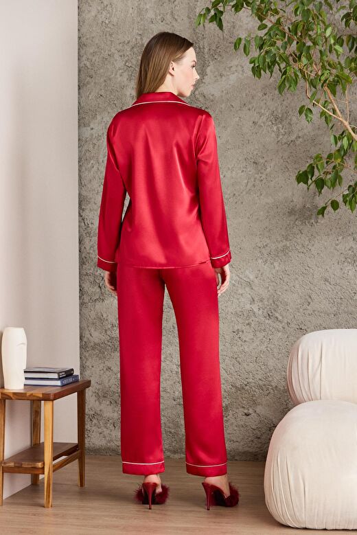 Pierre Cardin  Saten Biyeli Pijama Takımı  - 1200 4