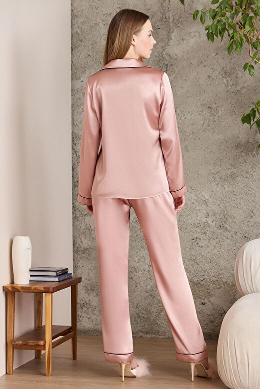 Pierre Cardin  Saten Biyeli Pijama Takımı  - 1200 3