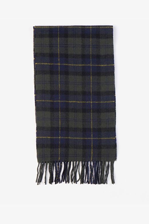 Barbour Unisex Tartan Yün Atkı (%100 Lambswool) TN28 Olive Night 2