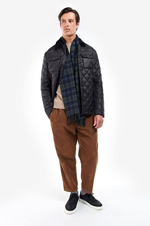 Barbour Unisex Tartan Yün Atkı (%100 Lambswool) TN28 Olive Night 3