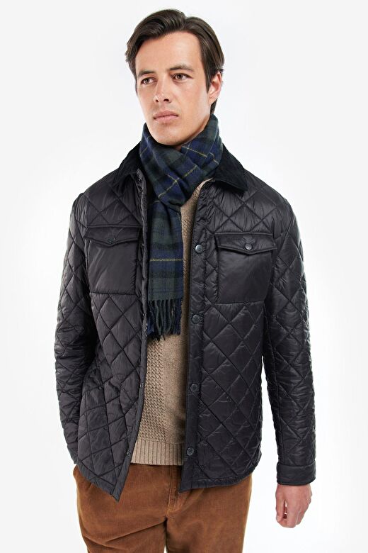 Barbour Unisex Tartan Yün Atkı (%100 Lambswool) TN28 Olive Night 4
