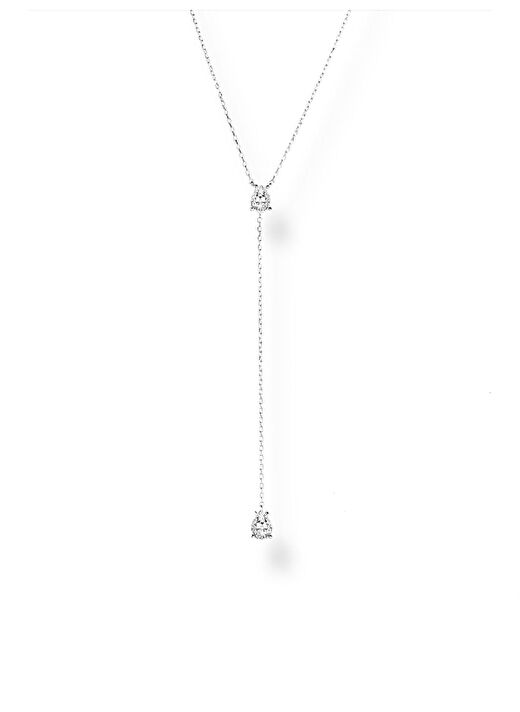 Arzu Pendant Y Kolye 1 mikron 18 Ayar Altın/Rodyum Kaplama (925 Ayar Gümüş Üzerine) 2