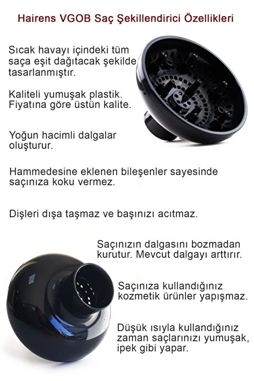 Vigo Dalgalandırıcı Başlık Difüzör Saç Kurutma Fön Makinesi Başlığı 4
