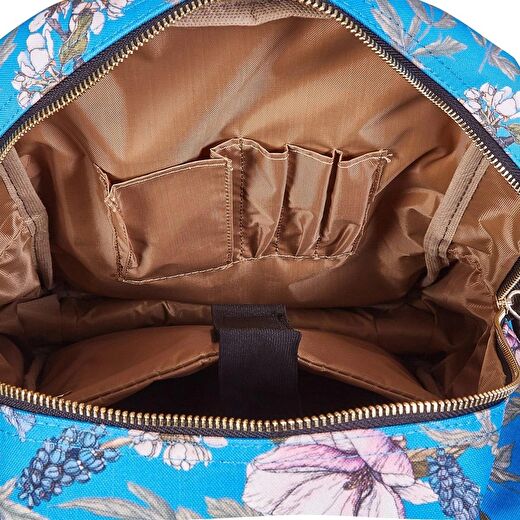 Blue Cherry Blossom Çiçek Desenli 13-14 inç Kadın Sırt Laptop / Macbook Çantası 3