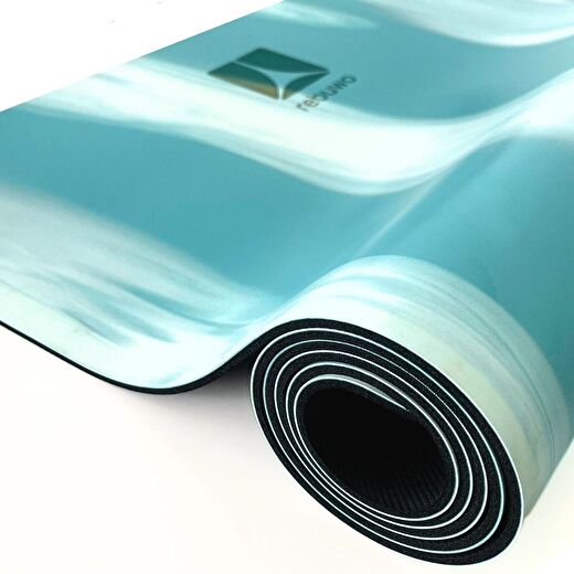 Rebuwo Kaydırmaz Doğal Kauçuk Yoga Matı Pilates Mat Mavi Desenli 3