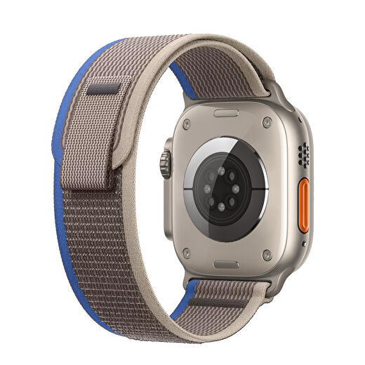 Buff Apple Watch Fabric Loop Band 49mm Ultra Kayış Gri-Mavi 3