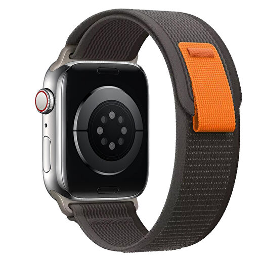 Buff Apple Watch Fabric Loop Kayış 42/44/45mm Siyah-Turuncu 2