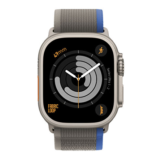 Buff Apple Watch Fabric Loop Band 49mm Ultra Kayış Gri-Mavi 2