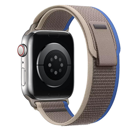 Buff Apple Watch Fabric Loop Kayış 42/44/45mm Gri-Mavi 3