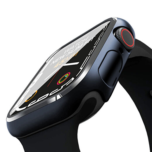 Buff Apple Watch New Slim Fit 45mm Kılıf Lacivert 4