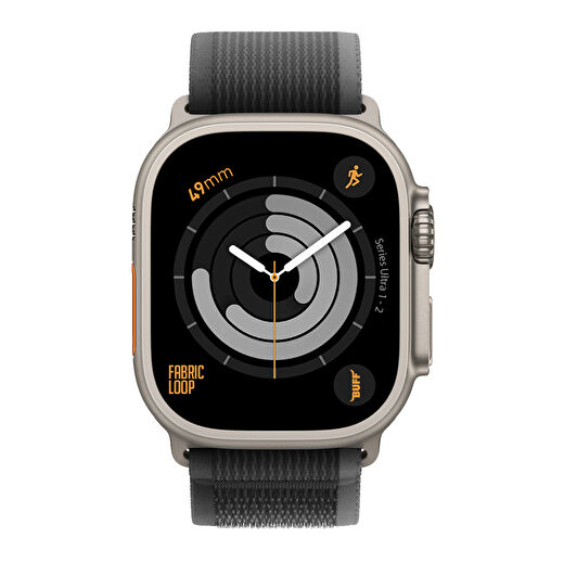 Buff Apple Watch Fabric Loop Band 49mm Ultra Kayış Siyah-Turuncu 3