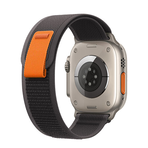 Buff Apple Watch Fabric Loop Band 49mm Ultra Kayış Siyah-Turuncu 4