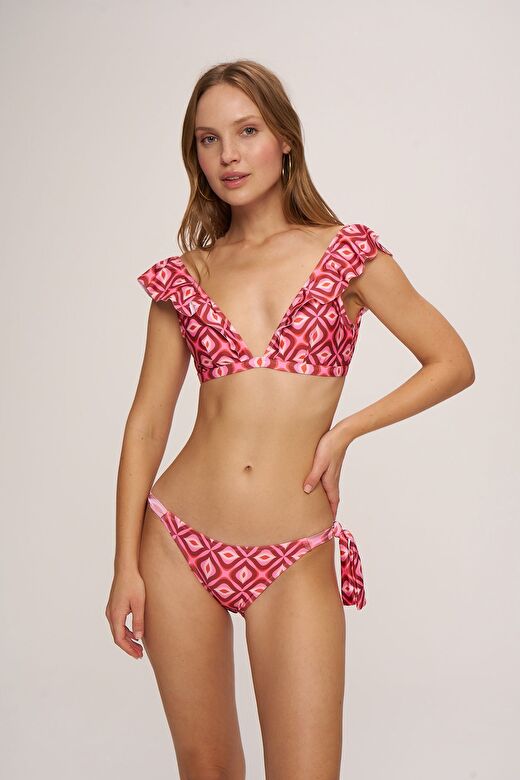 Faux Tulum Bağcıklı Bikini Alt 1