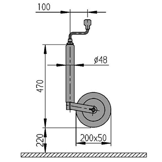 Al-Ko Tekerden Stoplu 48mm 150Kg Karavan/Römork Destek Tekerleği 4