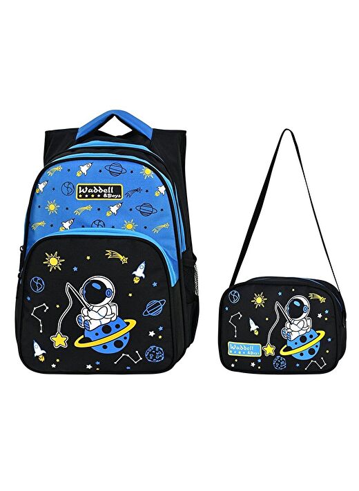 Waddell Çanta Sİyah Mavi Astronot İlkokul Çantası - Waddell Bag Erkek Okul Sırt Çantası 1