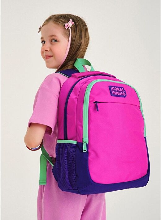 Coral High Pembe Mor Üçlü Okul Çanta Seti 2